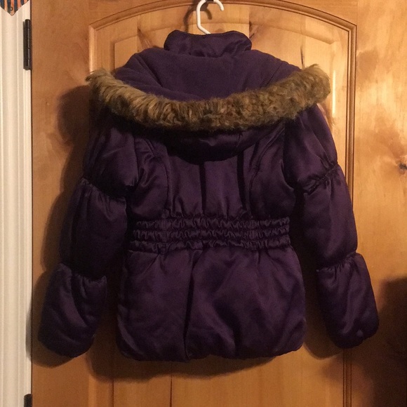 R 1881 x Rothschild Plum Purple Puffer Jacket with Faux Fur Trim EUC M 10/12 - Picture 2 of 7